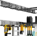 Garage Organization Tool Organizer Wall Mount, 48inch Heavy Duty Garden Tool organizer Storage System, Easy Install With 7 Adjustable Hooks, For Garage, Basement, Shed, Workshop(Black) by GreenHaven Gardens