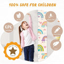 Personalized Name Growth Chart Wall Decor for Kids – Canvas Removable Height Chart Measuring Ruler 59" x 7.9" (Rainbows) by TinyTreasures Baby Boutique