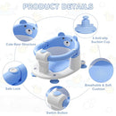Baby Bath Seat for Babies 6 Months & up, Non-Slip Toddler Bath Seats for Babies Sitting Up, Safe Infant & Newborn Bathtub Chair with 4 Suction Cups & Soft Cushion for Shower,Blue by TinyTreasures Baby Boutique