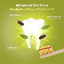 BENTODENT Fluoride Free Remineralizing Calcium Bentonite Clay Toothpaste - Cardamom Flavor Natural Toothpaste, Mint-Free, 3.52 oz - Ideal for Sensitive Teeth & Whitening with Toothbrush by CozyNest Decor