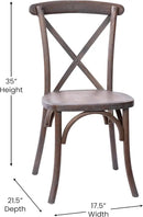 EMMA + OLIVER 2-Pack Gray Wash Dark Driftwood X-Back Chair by CozyNest Decor