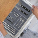 Bamboo Drawer Organizer - Kitchen Utensil Organizer Silverware Tray Cutlery Holder，Office Desk Supplies and Accessories,8.9 * 5.9 * 2.6,Grey by CozyNest Decor