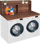 Royxen 2-Tier Washer Dryer Countertop,19.5" H Wood Washer and Dryer Topper with Shelf,Laundry Countertop Over Washer and Dryer, Universal Fit for Laundry Room Organization (Walunt, 54" WX27.5 D) by CozyNest Decor