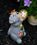 Solar Funny Dog Statue for Garden: Outdoor Sculptures with Ball Lights and Butterfly Clearance Lawn Ornaments Yard Porch Patio Balcony - Gifts for Mom Grandma by GreenHaven Gardens