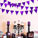 Purple Party Decorations Triangle Pennant Banner Flag Dark Purple Metallic Fabric Bunting Garland for Graduation Wedding Bridal Shower Birthday Anniversary Holiday Halloween Disco Party Supplies by GreenHaven Gardens