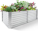 Land Guard 6×3×2 ft Galvanized Metal Raised Garden Bed, 2FT Deep Root Elevated Planter Box Steel Large Vegetable Flower Bed Kit（Silver） by CozyNest Decor