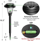 8 Pack 3 Mode Solar Pathway Lights for Outdoor Color Changing/Warm White/Bright White Waterproof Garden Stainless Steel Landscape Path Lighting Walkway Yard Lights Glass LED RGB Black by GreenHaven Gardens
