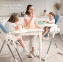 KÜB 3-in-1 Foldable Baby High Chair (Blue) | Multifunctional Infant High Chairs for Babies and Toddlers | Removable Seat & Tray for Easy Clean | 7 Height & 4 Recline Adjustable | 2 Locking Wheels by TinyTreasures Baby Boutique