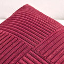 Fancy Homi 2 Packs Burgundy Long Lumbar Decorative Throw Pillow Covers 12x24 Inch for Couch Bed Sofa, Rustic Farmhouse Boho Home Decor, Soft Striped Corduroy Rectangle Accent Cushion Case 30x60 cm