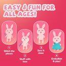 Cymbana Kid Sewing Craft Kit to Make a Friend for Beginner Felt Craft Learn to Sew, Panda Fox Bunny Raccoon Bear 5 Animals by TinyTreasures Baby Boutique