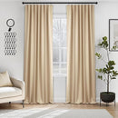 ANRODUO Back Tab Blackout Curtains for Bedroom Living Room, Rod Pocket Pinch Pleated Thermal Insulated Room Darkening Curtains 96 Inches Long 2 Panels, Beige, 42 x 96 Inch by TinyTreasures Baby Boutique
