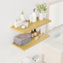 32" Floating Shelves for Wall, 12" Deep Slim Oak Floating Shelves, Wall-Mounted Shelves for Bedroom, Living Room, Kitchen, Bathroom - Set of 2 by CozyNest Decor