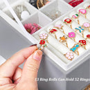 Earring Jewelry Box for Women Girls Stud Organizer, 5 Layers Grey Jewelry Organizer Box With Lock Earring Holder Organizer Ring and Necklace Jewelry Box with Earrings Holder for Women Girls by TinyTreasures Baby Boutique