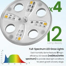 Bonviee 2-Pack Seed Starter Tray with Plant Light, Elevated Seedling Starter Trays Kits with Adjustable Humidity Domes and Clear Cell Tray, 12 Full Spectrum Led Lamp Beads for Plants Indoor-Clear by GreenHaven Gardens