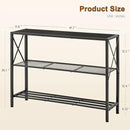 Hoctieon Industrial Console Table, 3 Tier Entryway Table, Hallway Table, Narrow Sofa Table with Shelves, Entrance Table for Entryway, Living Room, Foyer, Hallway, Office, Black by CozyNest Decor