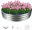 60 Inch Diameter Silver Galvanized Garden Raised Bed/Plant Box/Fire Pit Ring-0.8mm Thick,12 Inch Tall,Crimped Edge and Corner,No Sharpe,Perfect for Plantings (5FT Diameter, Round) by GreenHaven Gardens