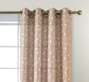 MIUCO Floral Embroidered Semi Sheer Curtains Faux Linen Grommet Curtains for Living Room 52 x 84 Inch 2 Panels Set, Taupe by CozyNest Decor