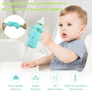 4 Pack Silicone Sleeves for Dr. Brown's Glass Baby Bottles, Anti Breakage Durable Baby Bottle Holder with Easy Grip Handles, Narrow Sleeve with a Cutout, Dishwasher/Freezer/Microwave Safe, 8 oz by TinyTreasures Baby Boutique