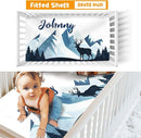 Custom Crib Bedding Set - Woodland Animals Design Personalized Name Baby Nursery Bed 3 Pcs Set - Chic Soft Blanket with Dotted Backing, Sheet, Pillowcase for Newborn Girls Boys Gifts Color10 by TinyTreasures Baby Boutique