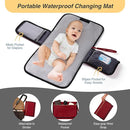 MOMUVO Diaper Backpack for Women Large Capacity with Insulated Pockets Diaper Bags For Baby,Burgundy by TinyTreasures Baby Boutique