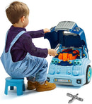 VEVOR Engine Toy, 60 Pieces, Kids Mechanic Car Repair Set with Removable Parts, Lights and Sounds, Steering Wheel and Horn, Kids Mechanic Workshop Set for Toddler Ages 3 Years and Up, Blue by TinyTreasures Baby Boutique