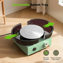 Alldeer Mini Pottery Wheel Kit - 6" Turntable Two-Way Rotation Clay Wheel, Metal Frame, Removable Splash Tray Ceramic Making Kit with 18PCS Sculpting Tools, Pottery DIY Machine for Kids and Beginners by TinyTreasures Baby Boutique
