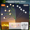 luckystyle Solar Garden Lights 4 Pack,2 Lighting Modes Fairy Lights with Artificial Green Leaves & Branches,32 LED Big Bulb Solar Lights Outdoor Waterproof Firefly Light for Yard Pathway Patio Decor by CozyNest Decor