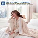 Sealy Electric Blanket Twin Size 62"*84",Super Cozy Flannel to Sherpa Reversible Heated Twin Blanket with 10 Heating Levels & 1-12 Hours Auto Off Overheating Protection Machine Washable, Beige by CozyNest Decor