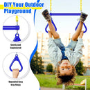 Hungdao 2 Set Gym Ring Trapeze Swing Bar and Climbing Rope with Platforms Disc Heavy Duty Coated Chains Seat Accessories for Outdoor Indoor Playground Backyard(Blue) by TinyTreasures Baby Boutique