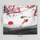 Houselerax Japanese Koi Fish Tapestries, Cherry Blossoms Asian Oriental Flower Branch Koi Fish Carp Tapestry Wall Hanging for Bedroom Living Room Office Decor 60"x50" by CozyNest Decor