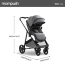Mompush Wiz 2 in 1 Baby Stroller with Bassinet Mode, Convertible Infant Stroller for Newborn and Toddler with Reversible Seat and Large UPF 50+ Canopy by TinyTreasures Baby Boutique