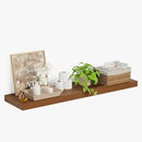 Heimlove 12 Inch Deep Floating Shelves, 55 x 12 inches Long Wall Shelf, Large Extra Display Shelf & Storage Shelf, Rustic Wood Wall Shelves for Fireplace Mantel, Set of 1(Walnut) by CozyNest Decor