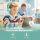 Kids Headphones, AILIHEN I35 On-Ear Headphones for School, 93dB HD Mic Stereo Headphone for Kid Girls Children, Foldable Wired 3.5mm for Chromebook, Laptop, Computer, Tablet (Green Purple) by TinyTreasures Baby Boutique