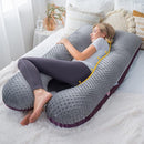 Meiz Pregnancy Pillow, Pregnancy Body Pillow, Pregnancy Pillows for Sleeping, Maternity Pillow for Pregnant Women with Velvet Cover, Grey & Purple by TinyTreasures Baby Boutique