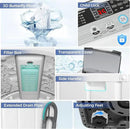 Nictemaw Portable Washing Machine 20Lbs Portable Washer Machine with Drain Pump, 2.8 Cu.ft Compact Washer with 10 Programs 8 Water Levels Small Washing Machine for Apartment, Home, Dorms, Rv