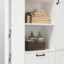 ECACAD Tall Bathroom Storage Cabinet with Shelves and Tilt-Out Laundry Hampers, Freestanding Floor Cabinet for Living Room, Bedroom & Kitchen, White (31.5”W x 13.8”D x 78.7”H) by CozyNest Decor