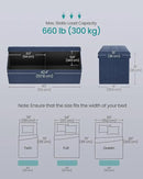 SONGMICS MAZIE Collection - 43 Inches Folding Storage Ottoman Bench, Ottoman Foot Rest, End of Bed Bench, Storage Chest, Load 660 lb, for Living Room, Bedroom, Entryway, Midnight Blue ULSF77IN by CozyNest Decor