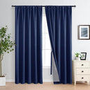 XWZO 100% Blackout Curtains 2 Panels with Tiebacks- Heat and Full Light Blocking Window Panels for Bedroom, 84 Inches Long Rod Pocket Thermal Insulated Draperies, Navy Blue, W70 x L84, Set of 2 by TinyTreasures Baby Boutique