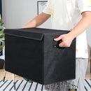 popoly 2 Pack Large Toy Box Chest Storage with Flip-Top Lid, Collapsible Kids Toy Storage Bin Boxes s for Toys, Playroom Organizers, 25"x13" x16" (Linen Black) by TinyTreasures Baby Boutique