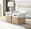 DECOMOMO Storage Cubes, 12x12 Storage Bins, Baskets for Shelves (Beige & White, Cube 12" - 4 Pack) by CozyNest Decor
