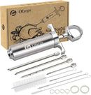 Stainless Steel Meat Injector Syringe Kit with 4 Marinade Needles for BBQ Grill Smoker, 2-oz Large Capacity, Both Paper User Manual and E-Book Recipe by GreenHaven Gardens