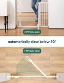 Babelio 29-43" Magnetic Baby Gate for Stairs,Doorways House,Kitchen,30" Tall Pet Barrier with Baffles,Pressure Mounted & Dual-Lock Design Safety for Kids Toddler,Auto-Close/Hold-Open,White by TinyTreasures Baby Boutique