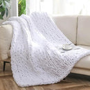 WESHIONGOO Chunky Knit Blanket Throw Knitted Throw Blankets for Couch Bed Fluffy Soft Blanket with Jumbo Chenille Yarn Thick 100% Handmade (White, 50"×60") by CozyNest Decor