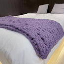 Chunky Knit Blanket Throw 40"x60", Chenille Throw Blankets, Handmade Warm & Cozy Blanket Couch Bed Home Decor, Soft Breathable Fleece Banket, Christmas for Couch Bed Sofa Best Gift (Purple) by CozyNest Decor