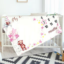 Sleeping Bear Monthly Baby Milestone Blanket Bear Star Balloon Flannel Blanket Boy Newborn Infant Swaddle Growth Chart Baby with Frame for Boys Girls Nursery (Pink) by TinyTreasures Baby Boutique