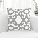 HWY 50 Grey Gray Decorative Throw Pillow Covers 18x18 Inch (1 Piece), Embroidered Cotton Farmhouse Cushion Cover Pillow Case for Sofa Couch Living Room Bed, Geometric by CozyNest Decor