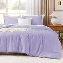Litanika Lavender Purple Comforter Full Size, 3 Pieces Lightweight Solid Bedding Comforter Set, All Season Fluffy Bed Set (79x90In Comforter & 2 Pillowcases) by CozyNest Decor