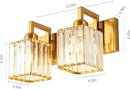 Modern Bathroom Vanity Light 2-Lights Gold Crystal Wall Lamp Bathroom Modern Crystal Vanity Lighting by CozyNest Decor