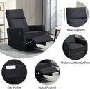 Swivel Rocker Recliner Chairs Set of 2, Upholstered Fabric Nursery Rocking Glider Chair with Adjustable Backrest and Footrest, Lay Flat Recliner Single Lazy Sofa for Living Room(Black) by TinyTreasures Baby Boutique
