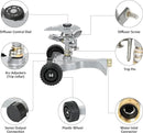 STYDDI Metal Pulsating Sprinkler on in-Series Metal Wheeled Base, Adjustable Circular Water Sprinkler for Medium to Large Circular Lawn, Yard, Garden and Large Areas, Coverage up to 6,360 Sq. ft by GreenHaven Gardens